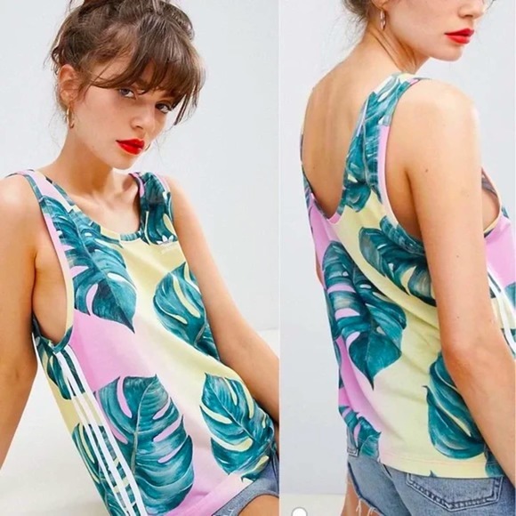 adidas Tops - Adidas Originals X Farm Rio Multi Print Tank Top Palm Leaf Sz Small